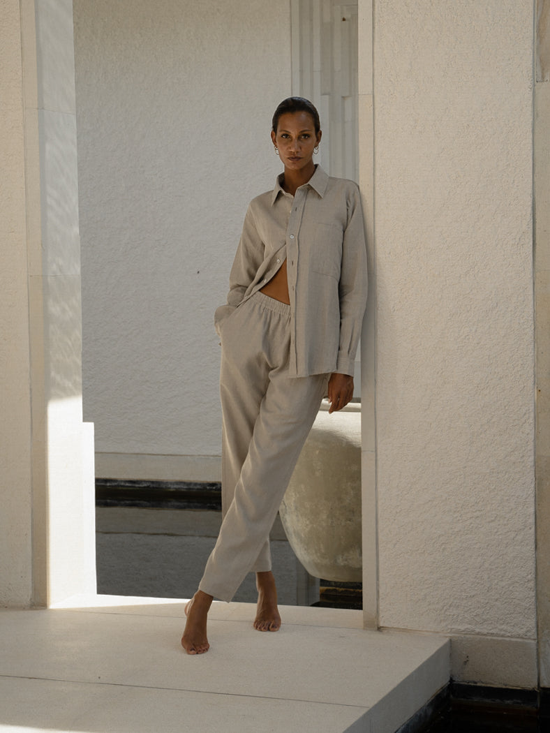 Linen Comfort Pant in Natural - l u • c i e e