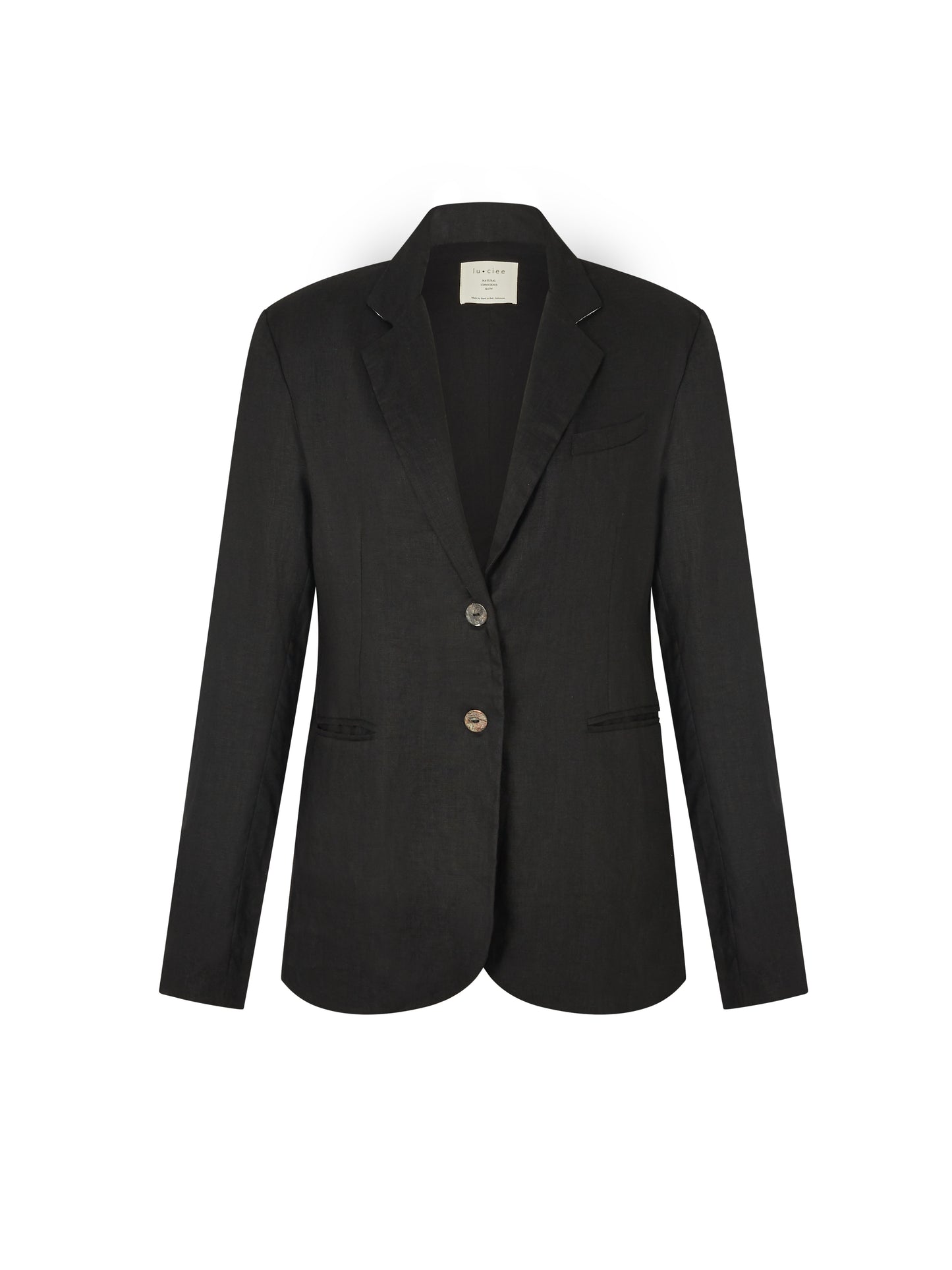 Linen Blazer in Black - l u • c i e e