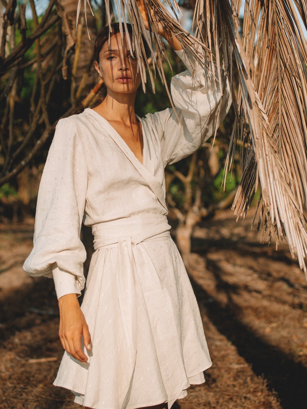 Andreea Linen Dress L / Beige Andreea Linen Dress L / Beige