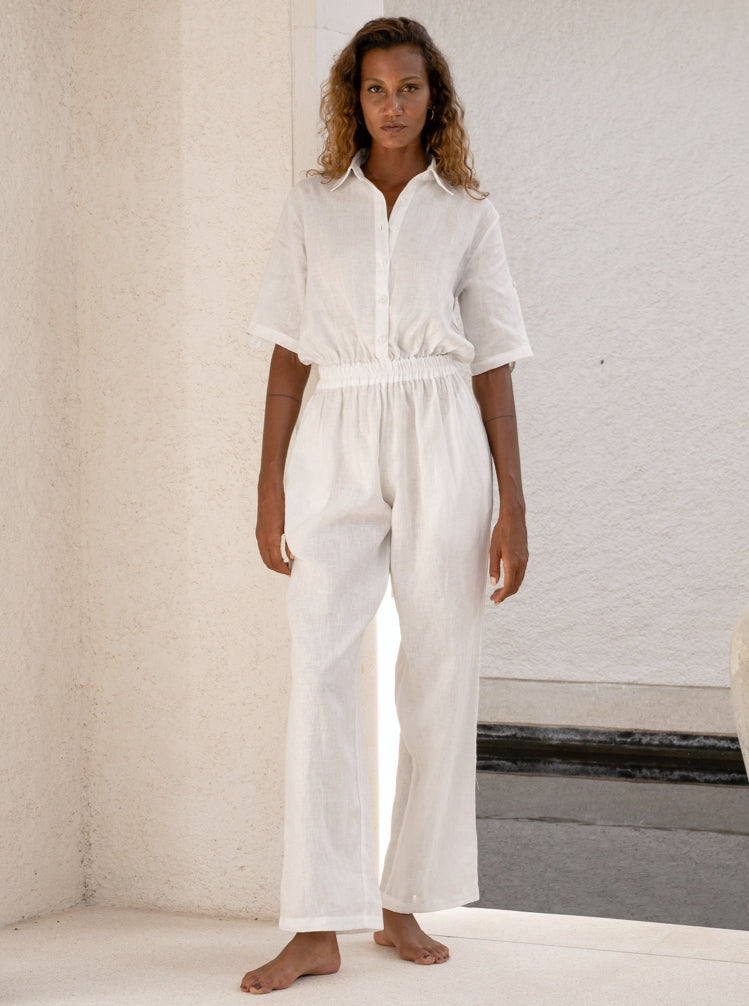 Mija Linen Jumpsuit in Natural - l u • c i e e