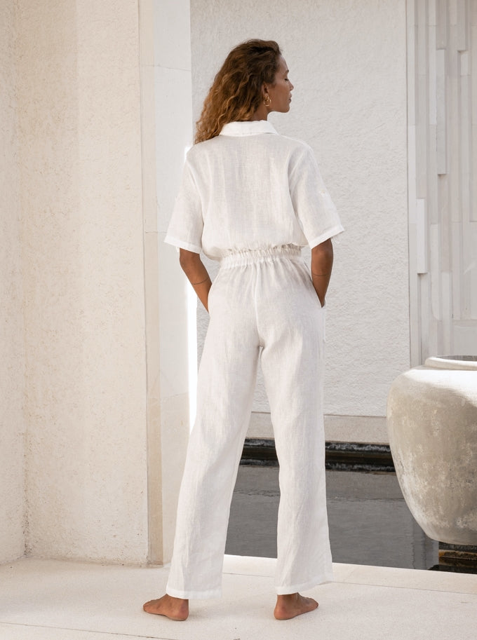 Mija Linen Jumpsuit in Natural - l u • c i e e